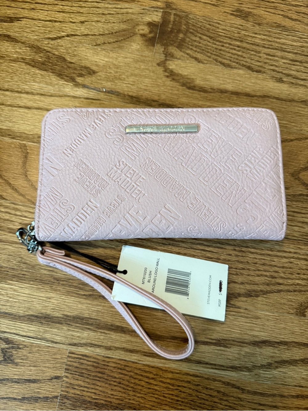 Steve Madden Light Pink Embossed Wristlet Wallet